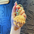 Handmaking Crochet Ice Cream Keyrings Wholesale Sweet Ice Cream Cone Series Crochet Keychain For Bag Pendant  Custom Accessories