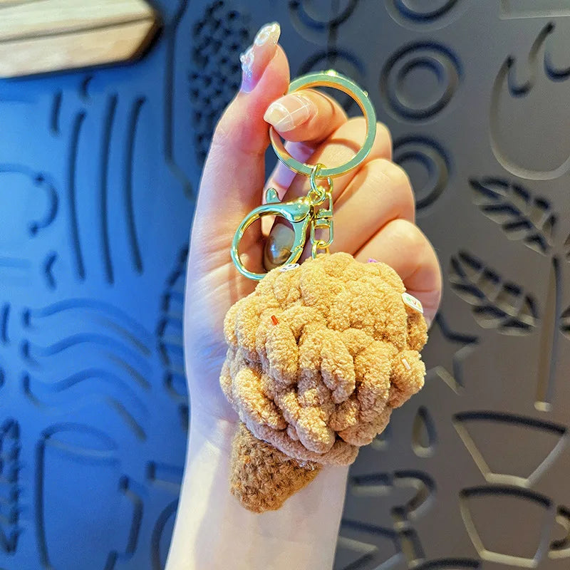 Handmaking Crochet Ice Cream Keyrings Wholesale Sweet Ice Cream Cone Series Crochet Keychain For Bag Pendant  Custom Accessories
