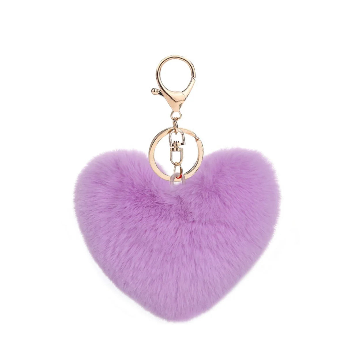 New Heart Plush Hair Ball Keychain Women Leopard Pompom Love Car Key Chain Bags Pendant Hairball Key Rings Jewelry