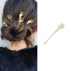 Fashion Hair Stick Boho Irregular Hair Accessories Gold Color Shaped Bun Holder Cage Hair Pins for Women Hairwear Jewelry H040