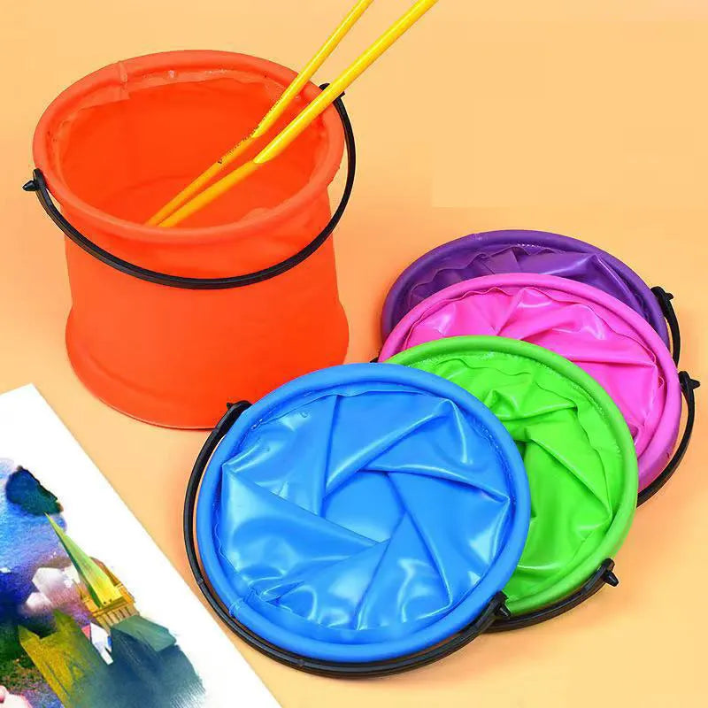 Beach Sand Bucket Toy 2Pcs Collapsible Bucket Gardening Tool Outdoor Pool Play Tool Kids Summer Water Fun Toy Birthday Gift