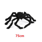 30/90/150cm Halloween Black Scary Giant Spider Huge Spider Web Halloween Decor Home Bar Haunted House Prop Holiday Outdoor Decor