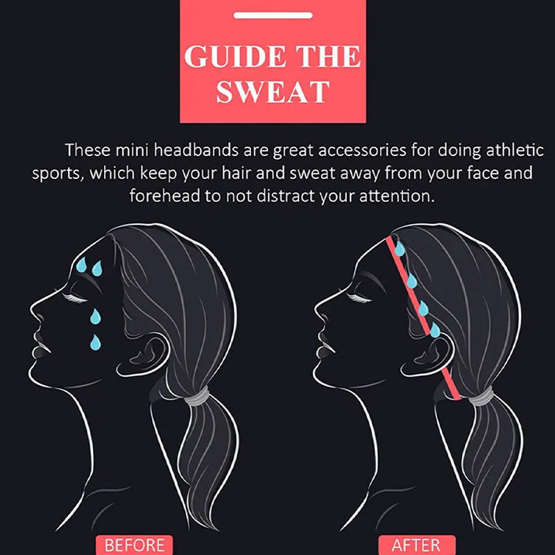 4PCS Unisex Sports Thin Headband Non-Slip Elastic Women Men Yoga Hair Bands Sweatband Football Running Biking Sports Hairband