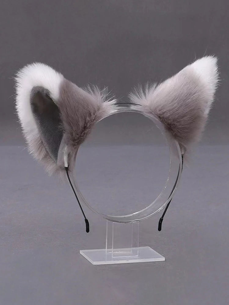 Lolita Animal Cat Fox Ear Hair Hoops Cosplay Girls Halloween Anime Headbands Headwear Hair Accessories
