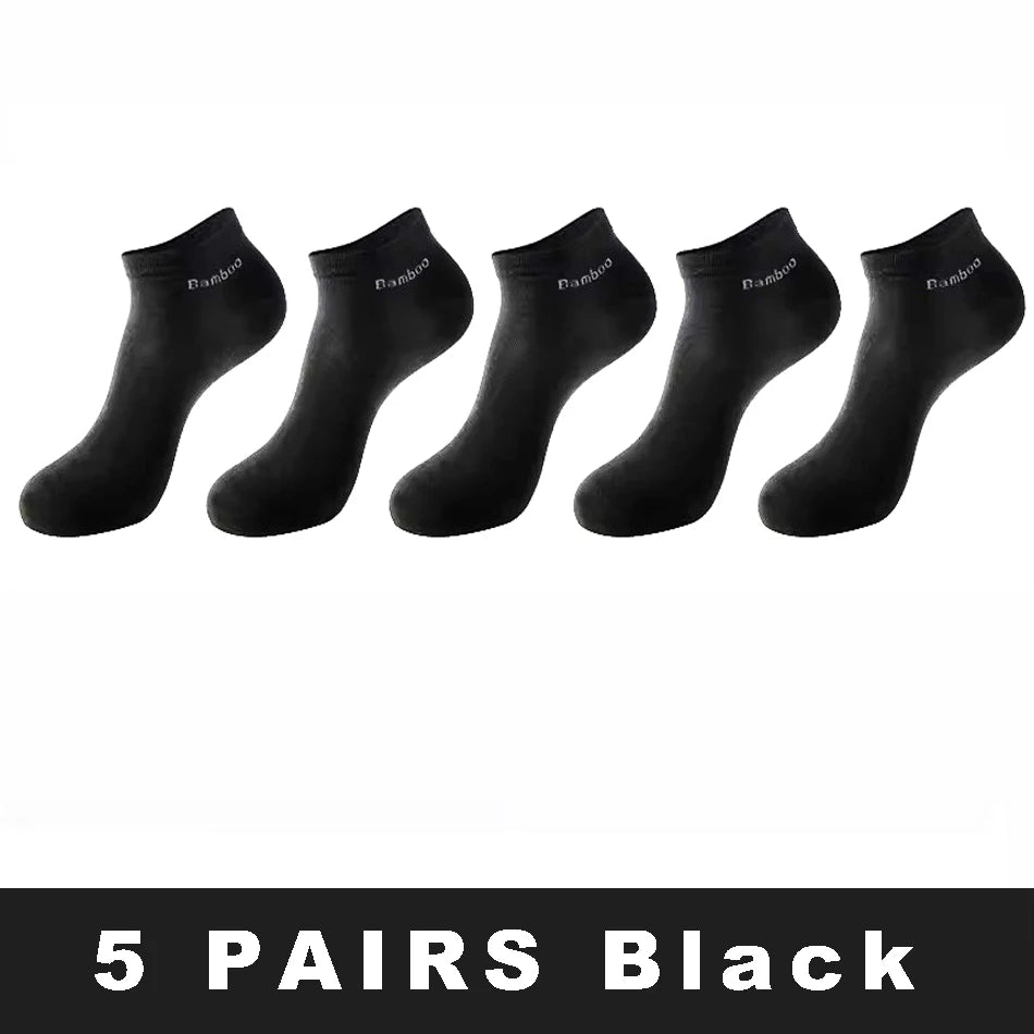 5/10/15 Pairs Men's Bamboo Fiber Socks Short High Quality New Casual Breatheable Anti-Bacterial Man Ankle Socks Men Size 38-45