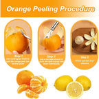 Stainless Steel Orange Peeler Citrus Peeler Tool with Comfortable Handle Fruit Slicer Cutter Remover for Kitchen
