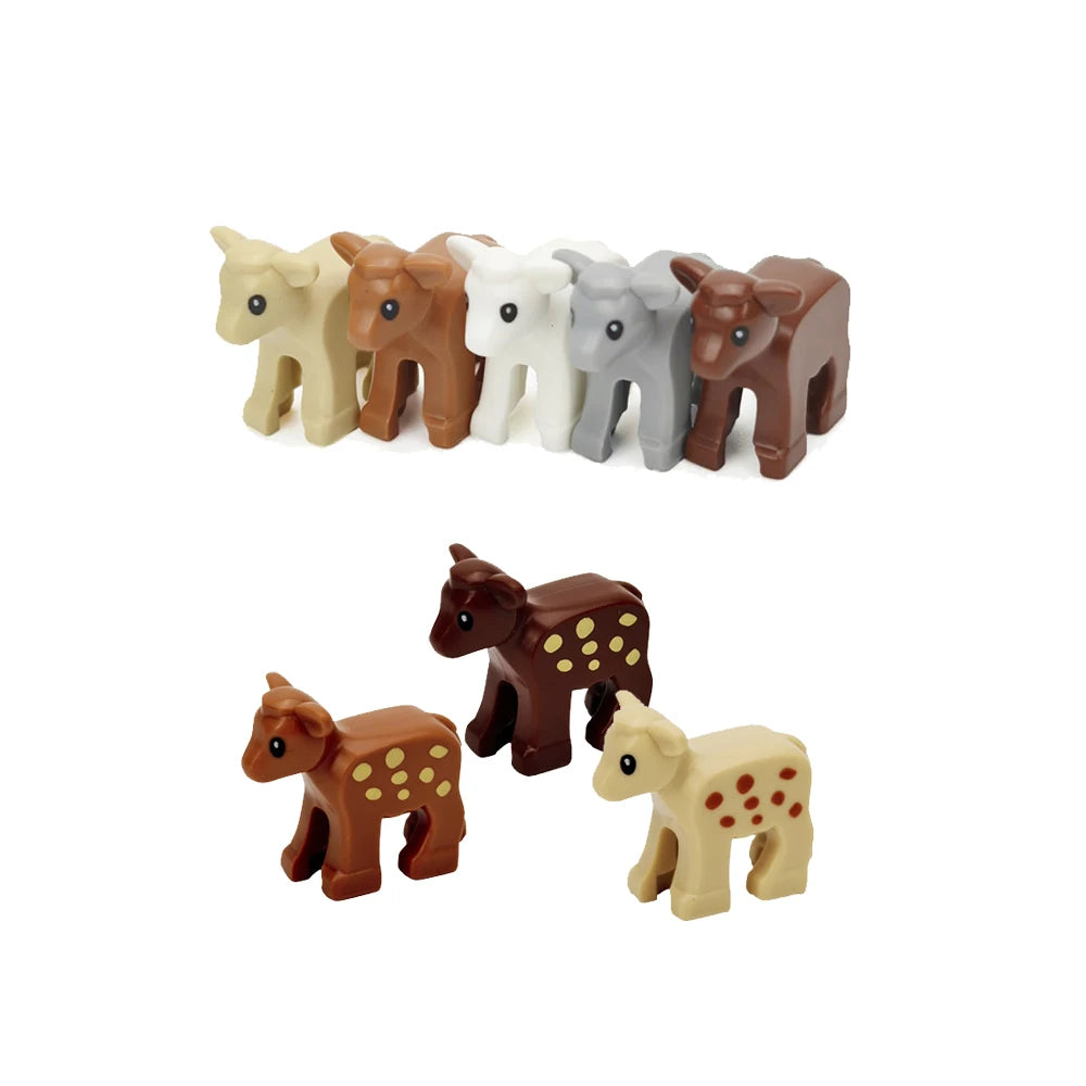 MOC Animal Scene Building Blocks Zoo Ducks Cat Dog Penguin Eagle Dove Wolf Bear Deer Shark Snake Mice Sheep DIY Toys Bricks K055