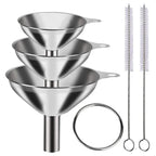 3/5 Pcs Stainless Steel Kitchen Funnels Set Food Grade Metal Funnels for Filling Bottles Small Funnels for Essential Oil Spices