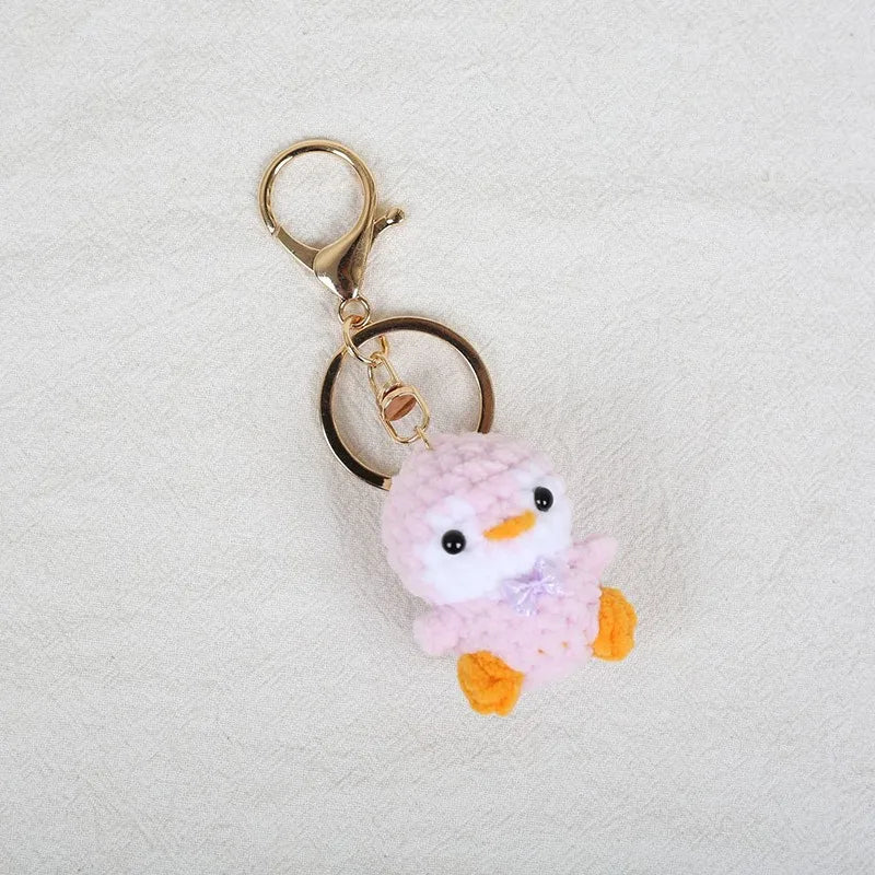 Mini Penguin Series Crochet Keychain For Car Keys Pendant Cartoon Animal Doll Keyrings Knitted Penguin Keychain Custom Accessory