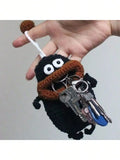 Handmade Crochet Sausage Keychain Earphone Pouch Key Holder For Women