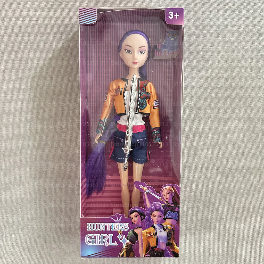 Kpop Rumi Mira Zoey Vinyl Doll Anime Hunters Girl 11 Inch Articulated With Theme Music Cute Toy 3PCS Set Gift for Kids Girl Fans