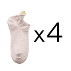 4 Pairs Lot Fashion Socks Women 2026 New Spring Cotton Color Novelty Girls Cute Heart Embroidery Casual Funny Ankle Socks Pack