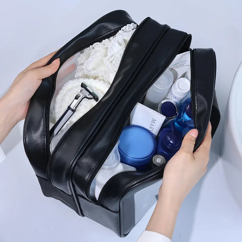 Dry & Wet Separation Transparent PU Makeup Bag