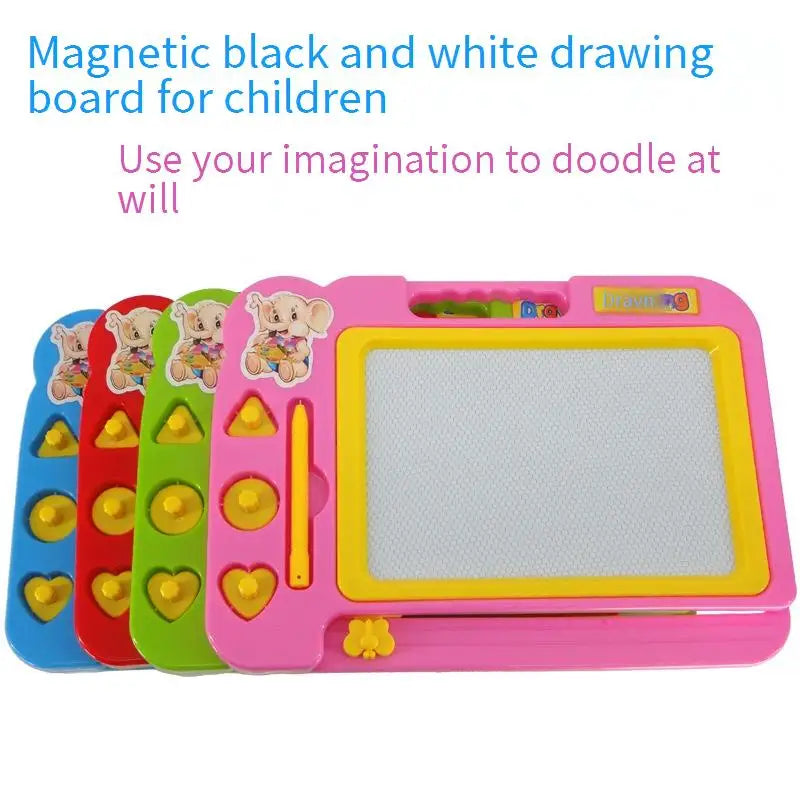 Kids Magnetic Drawing Board - black white Doodle Pad & Educational Art Toy, Best Gift for Children (Graffiti Set)