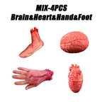 Horror Halloween Decoration Lifelike Bloody Severed Limbs Set Terrifying Fake Body Parts for Haunted House Prank Party