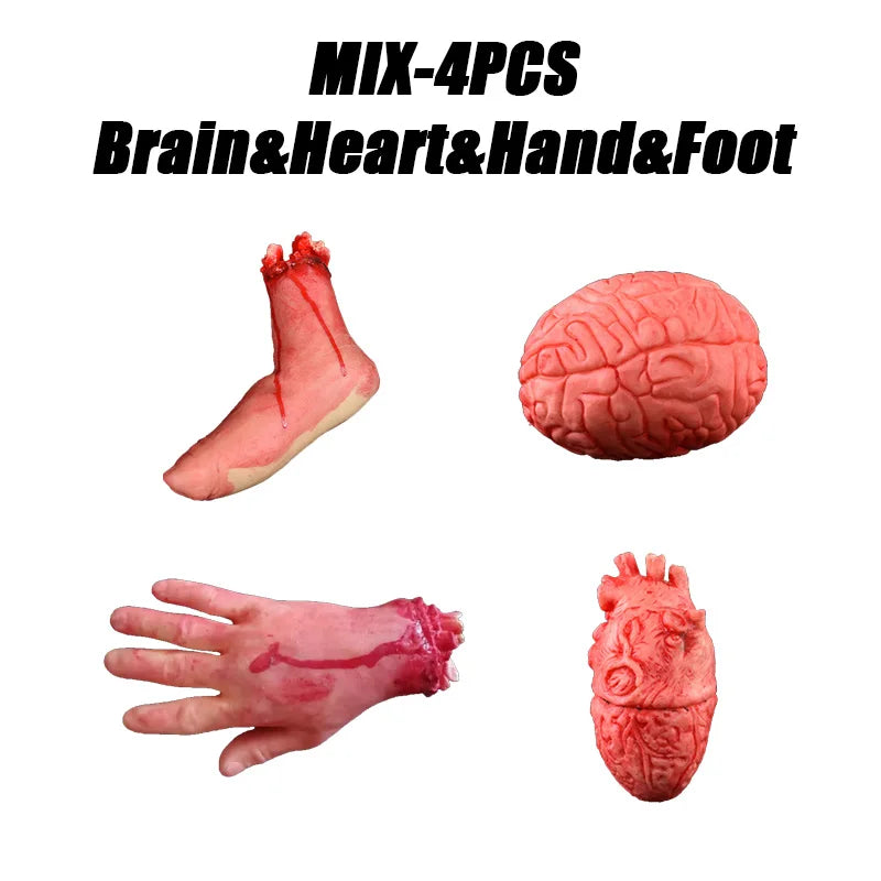 Horror Halloween Decoration Lifelike Bloody Severed Limbs Set Terrifying Fake Body Parts for Haunted House Prank Party