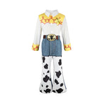 2026 Jessie Cowgirl Costume 2 Piece Set Sleeve shirt Cow Print Flared Pants Kids Cosplay Outfit Halloween Carnival Casual Wear