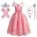 Girls Princess Dress Kids Disney Cosplay Cinderella Snow White Aurora Rapunzel Halloween Costume Children Birthday Party Dresses