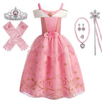 Girls Princess Dress Kids Birthday Cosplay Cinderella Snow White Aurora Rapunzel Halloween Costume Children Party Dresses