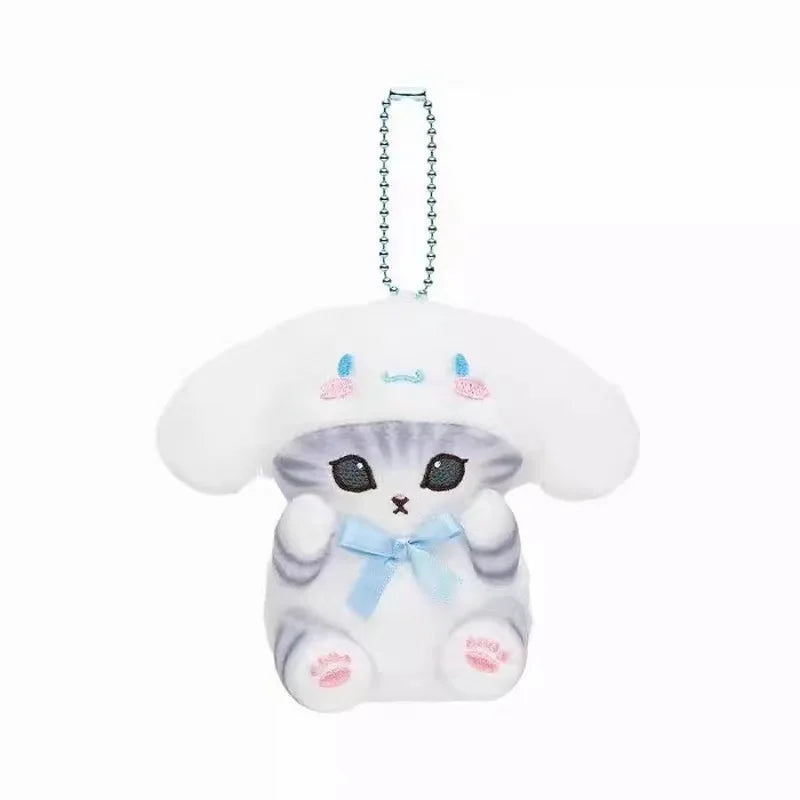 Kawaii Mofusand Cross-Dressing Sanrio Hello Kitty Kuromi Hanyodon Plush Keychain Pendant Anime Plush Backpack Pendant