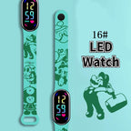 Mario Bros Digital Watch for Kids Waterproof Sport Wristband Luigi Princess Peach Yoshi Bowser Action Figures Children