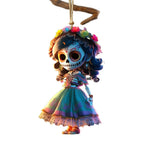 5-20Pcs Mini Acrylic Cartoon Girl Hanging Decoration for Halloween Day of The Dead Prank Horror Party Bar Home DIY Decoration