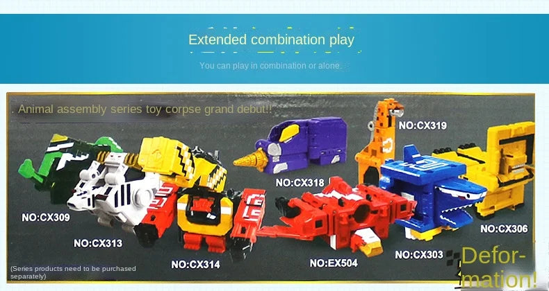 Power Assembling Educational Toys Math Cube Transformation Robot Digits Puzzle Ranger Animals boy toy for Kids