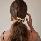 2024 Design Geometric Glossy Gold Silver Color Metal Eggshell Hairgrips Barrettes for Women Girls Party Hairwear