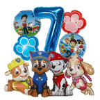 9pcs Cartoon Paw Patrol Dog Chase Balloon Birthday Decoration Number Aluminum Balloons Set Kids Party Supplies Gift Favor Decor