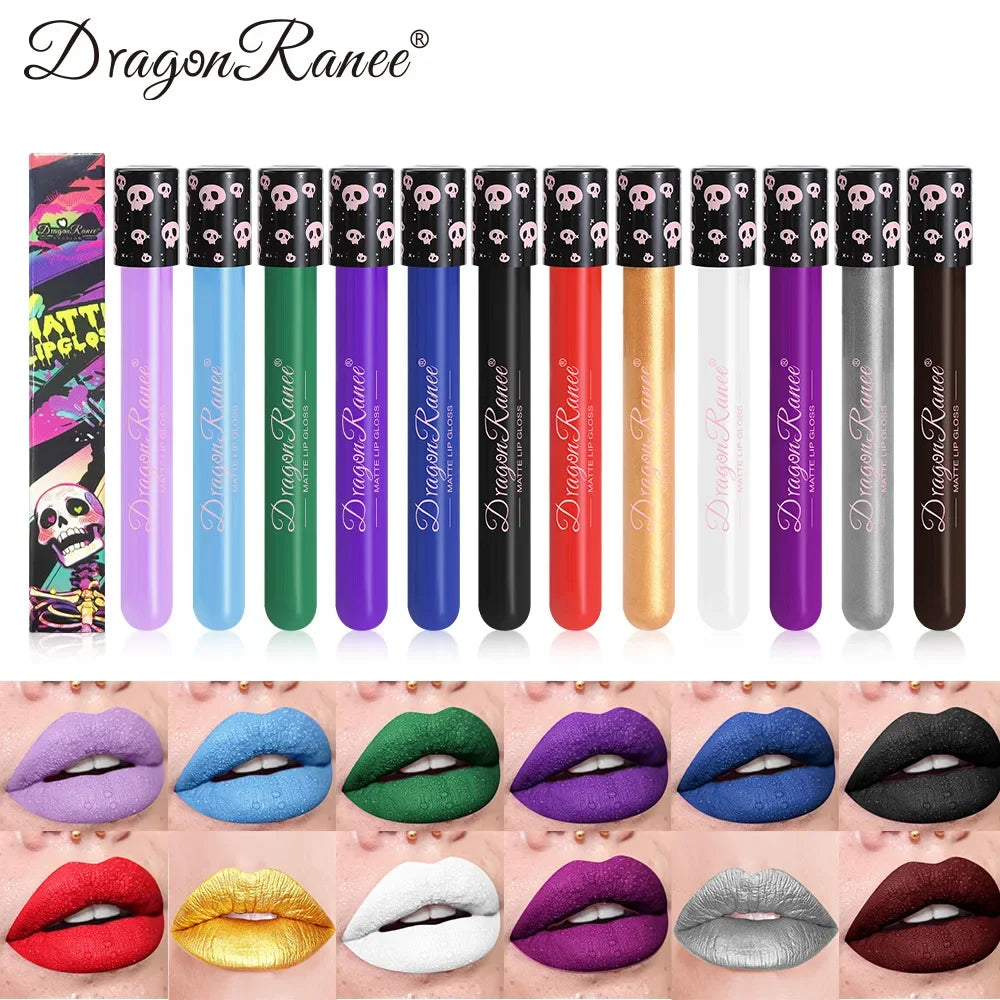 Waterproof and Easy To Color Halloween Makeup Sexy Red Vampire Liquid Lipstick Matte White Black Lip Gloss Facial Body Painting