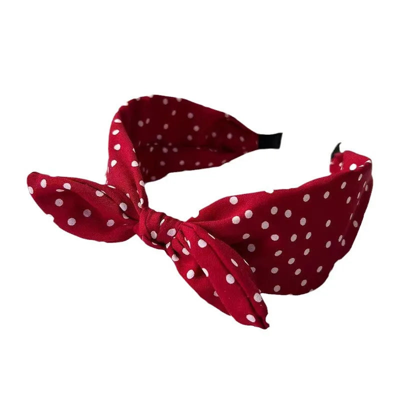 1pc New Vintage Red Hairband for Women; Versatile Bow Headband with Wide Edge; Korean Style Hair Accessories