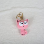Small Cat Crochet Keychain Handmaking Crochet Cute Kitten Keyrings For Bag Pendant Knitting Animal Doll Keychain For Gift Custom