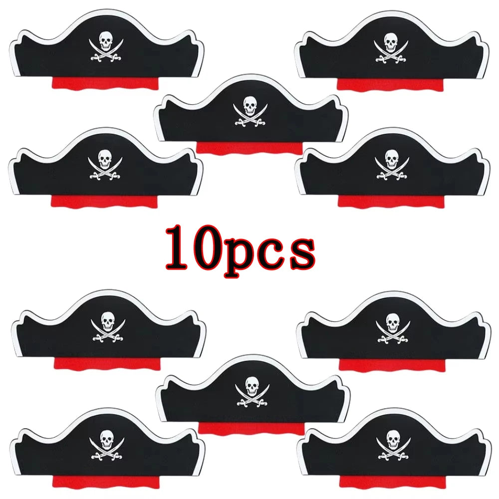 5/10/20pcs Pirate Eye Patches Skeleton Eye Mask Felt One Eye Skeleton Captain Eye Patches for Halloween Pirate Theme Party Decor