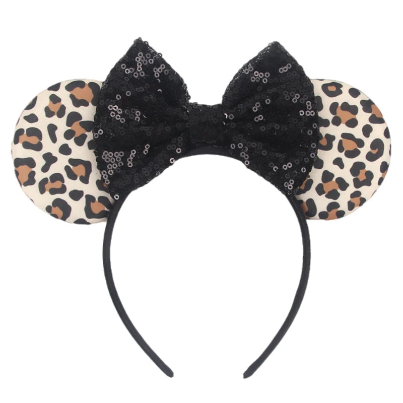 2026 Trip Mouse Ears Headband for Girls Women Sequin Castle 5"Bow Hairband Festival Party Cosplay DIY Hair Accessories