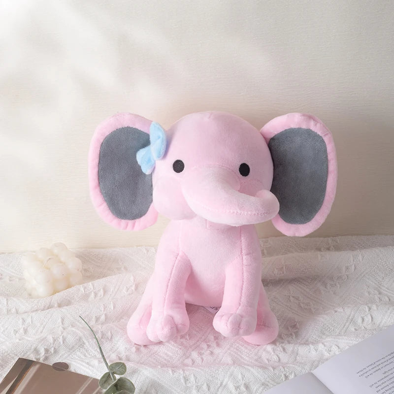 25cm/9.84in Soft Elephant Plush Stuffed Animal - Cute Fluffy Colorful Plush Toy (Multiple Colors: Pink/Blue/Purple/Rainbow) - Id
