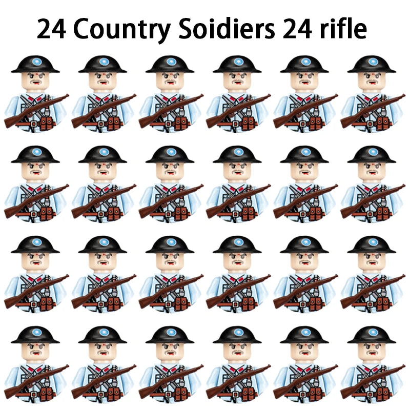40/set World War II military building blocks National army soldier Character weapon assembly building block Children's toy gifts