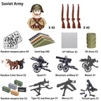 40/set World War II military building blocks National army soldier Character weapon assembly building block Children's toy gifts