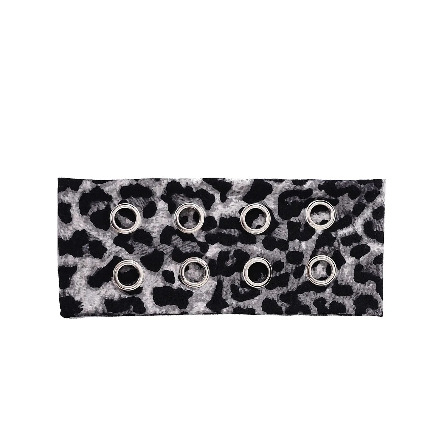 Punk Girl Hollowed Out Eyelets Wide Elastic Headband Stretchy Metal Rock Steampunk for Sports Headbands Hair Accessories