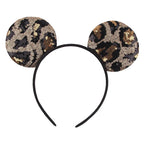 2026 Festival Party Cosplay Mouse Ears Headband 3.3" Ears Glitter Hairband For Boys Girls DIY Cartoon Hair Accessories