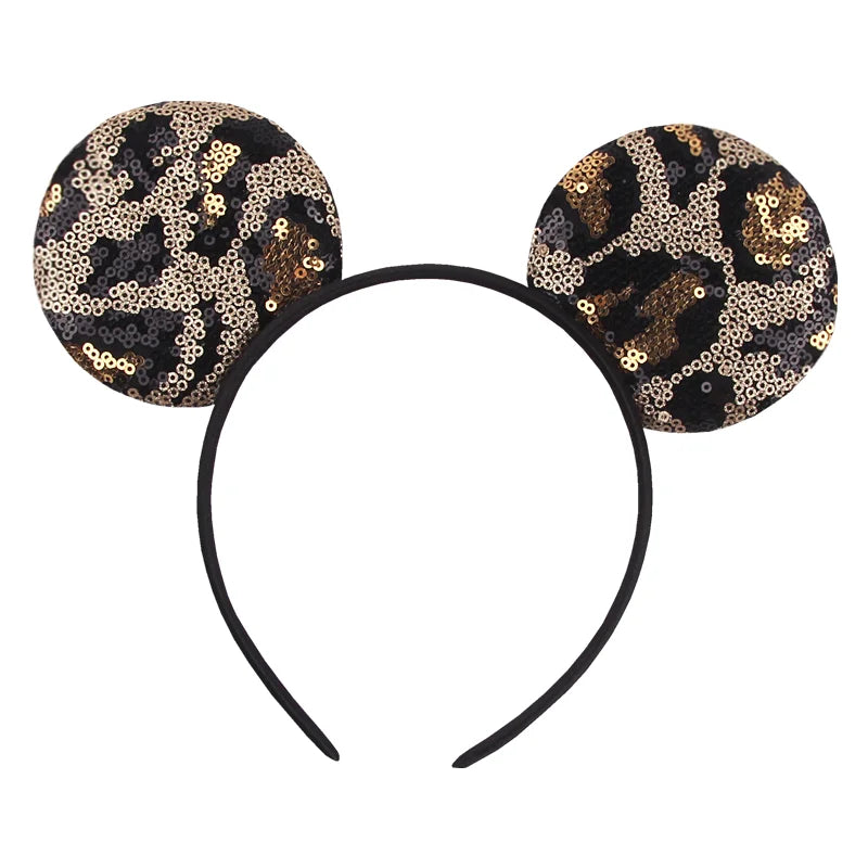 2026 Festival Party Cosplay Mouse Ears Headband 3.3" Ears Glitter Hairband For Boys Girls DIY Cartoon Hair Accessories