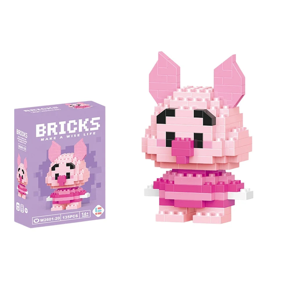 Disney 214 style Winnie LinaBell StellaLou Building Blocks Princess Cartoon Figrues Bricks Children's Assembly Toys Model Gift