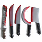 Halloween Bloody Knife DIY Party Decoration Sharp Plastic Toy Simulation Kitchen Knife Tricky Props Curved Knife Halloween Props