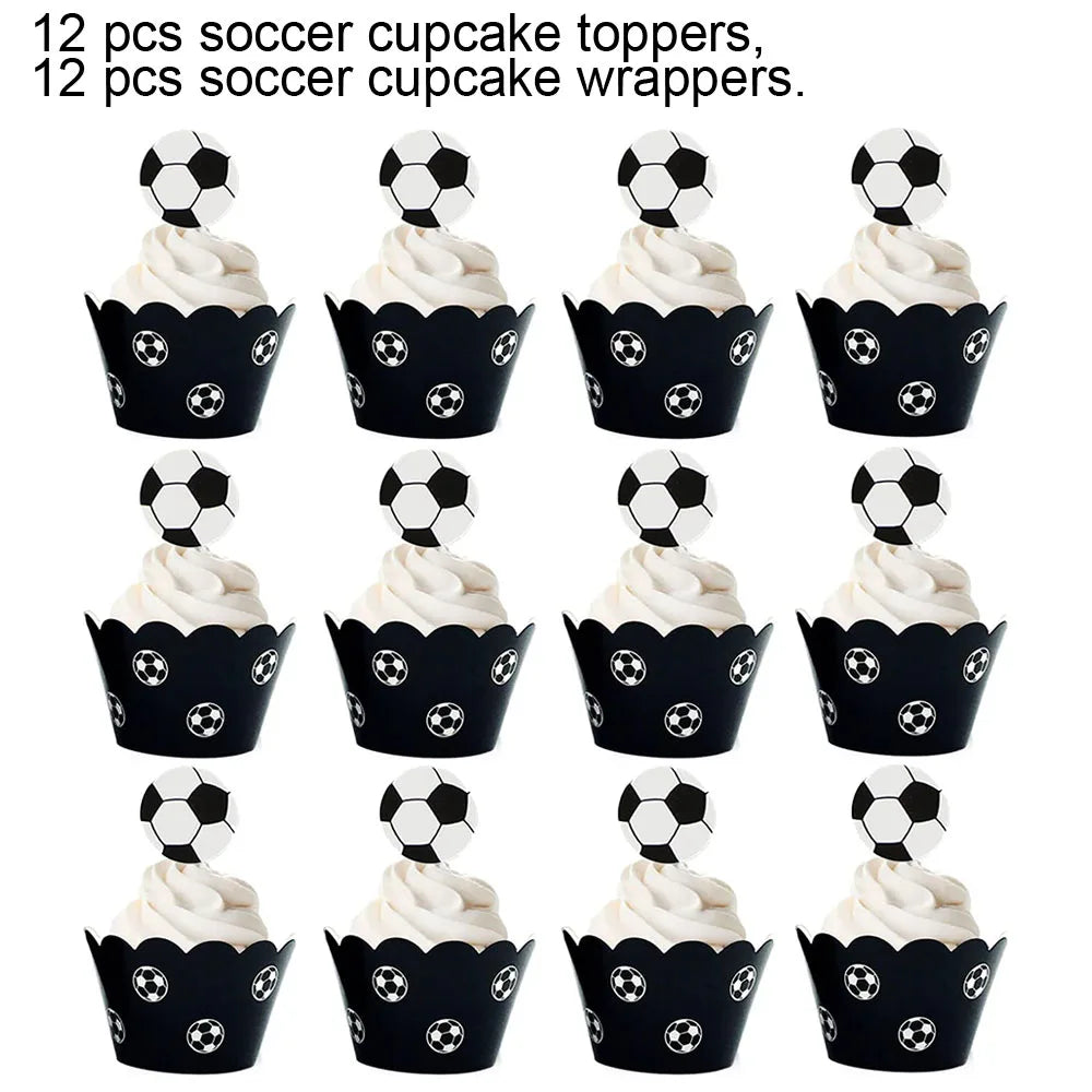 Soccer Theme Disposable Tableware Set Paper Plates Cups Napkins Tablecloth Boys Sports Football Birthday Party Decor Supplies
