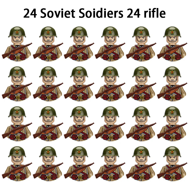 40/set World War II military building blocks National army soldier Character weapon assembly building block Children's toy gifts