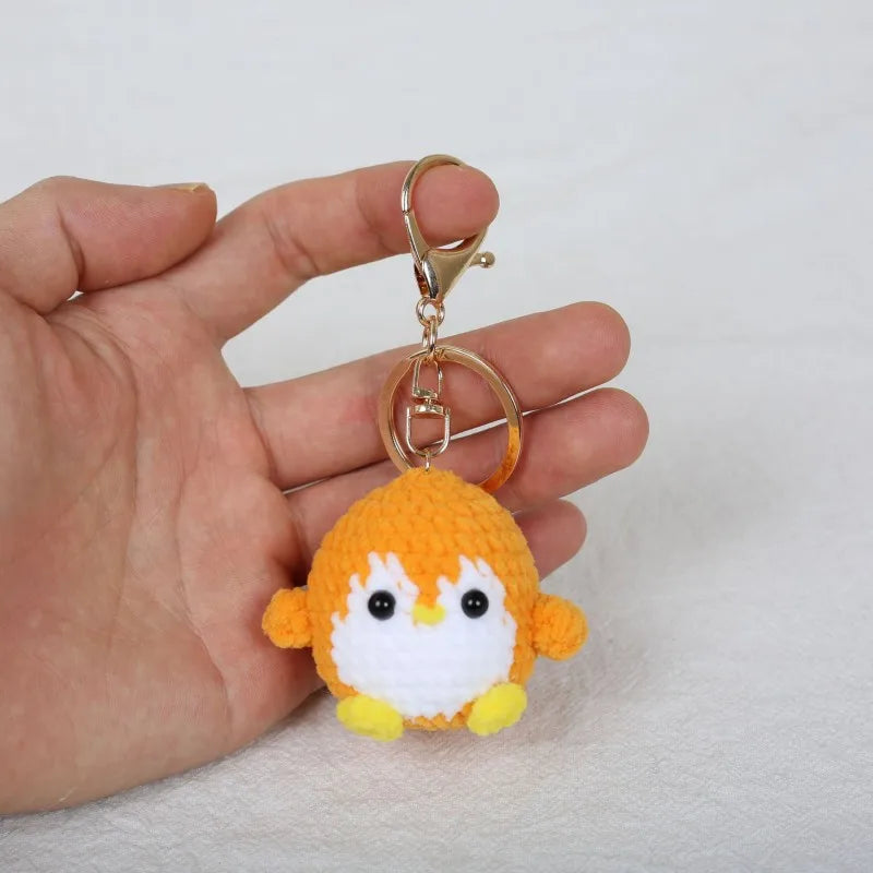 Mini Penguin Series Crochet Keychain For Car Keys Pendant Cartoon Animal Doll Keyrings Knitted Penguin Keychain Custom Accessory