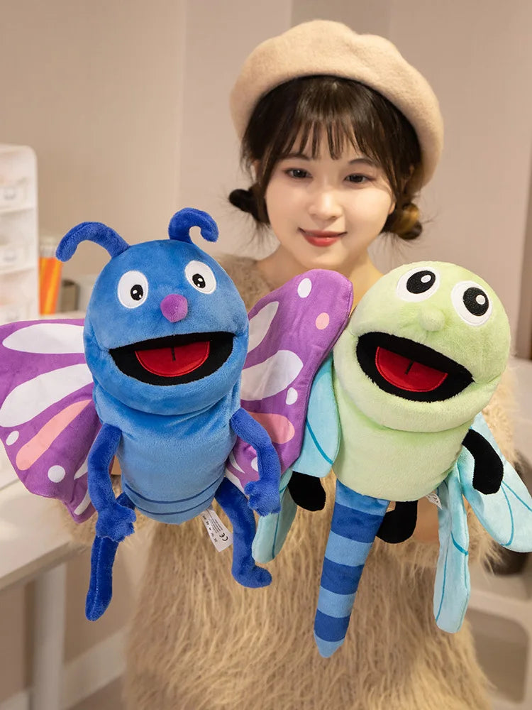 Insect Plush Hand Puppet Storytelling Bee Ladybird Butterfly Soft Stuffed Plush Toys Early Education Hand Finger Story Puppet