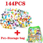144 Style Pokemon Figure Toys Anime Pikachu Action Figure Model Ornamental Decoration Collect Toys For Children's Christmas Gift