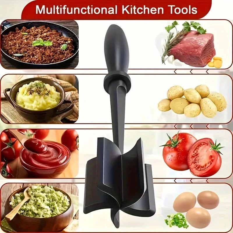 1PC Handheld Meat Chopper & Mixer: Effortless Rice + Meat Grinding, Mashing, & Chopping – Versatile Kitchen Tool for Quick Prep
