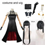 Yor Forger Cosplay Costume Headband Elastic Thigh Stockings Tights Highs Wig Earrings Yor Forger Dress Full Set for Comic Con