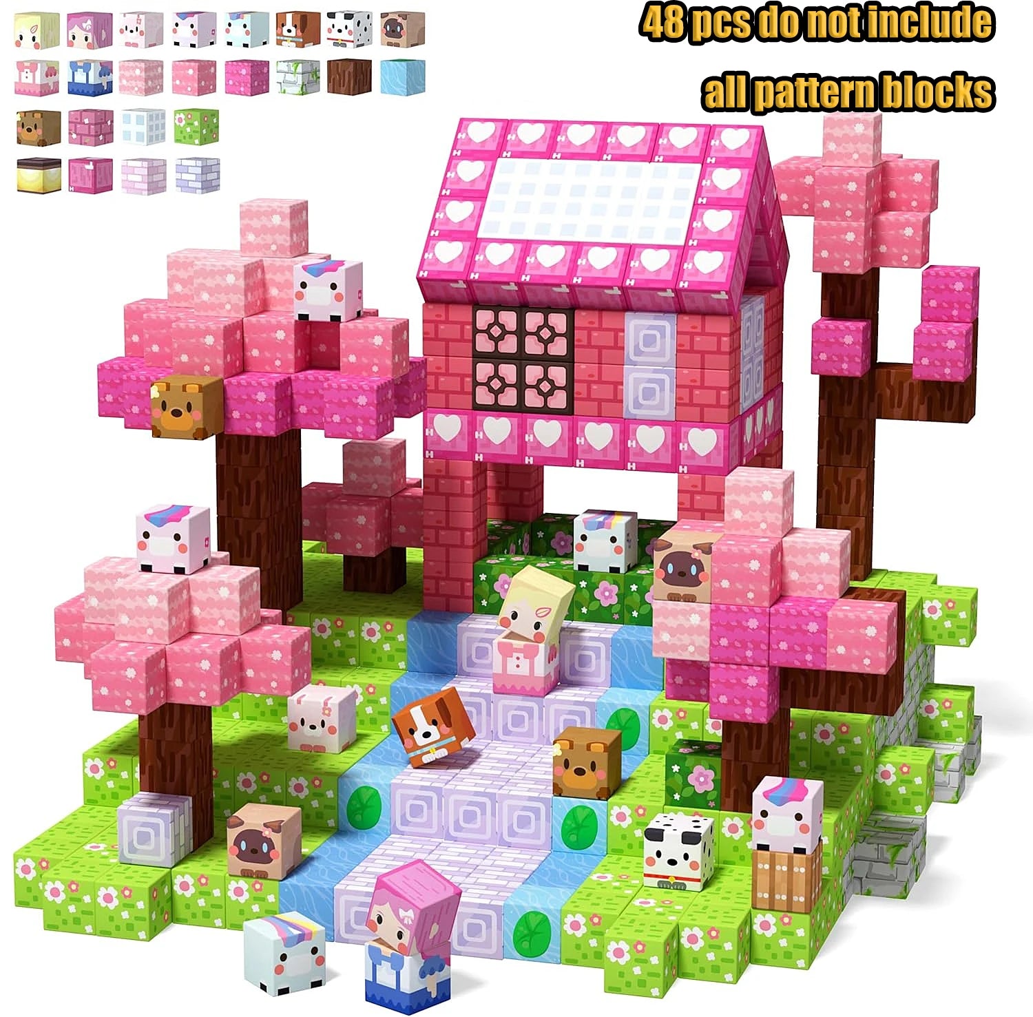 Magnetic Building Blocks Mine World Magnetic Mine Exploration Construction Brick Cube STEM Toy Set Gift for Boy Girl Children
